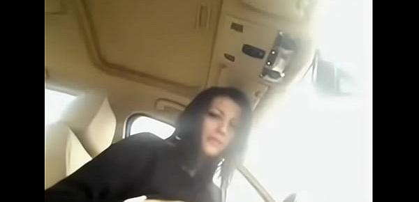  Hot girl films herself masturbating in her car